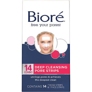 Bioré Nose+Face Blackhead Remover Pore Strips, 12 Nose + 12 Face Strips for Chin or Forehead, Deep...