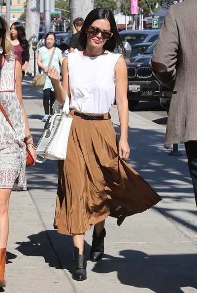 Rachel Bilson brown skirt 2